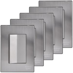 สวิตช์ที่ใช้งานร่วมกันได้สูง, MXIXE-005, 5 ชิ้น, สวิตช์บันได, 125-250VAC, 10A, 50/60Hz, สีเงิน, สแตนเลส/พีซี - Product Image 1