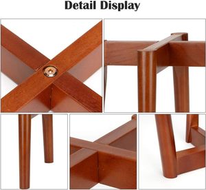 Support pour plantes d'intérieur en bois, support pour plantes du milieu du siècle, support pour jardinière, support pour fleurs-marron (pot et plante non inclus) - Product Image 6
