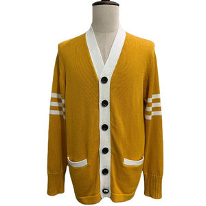 Suéter Cárdigan Universitario Unisex Básico de Poliéster/Algodón, Colores Personalizables, Botones, Temporada de Otoño, Venta al por Mayor, Cuello en V, Manga Larga - Product Image 3