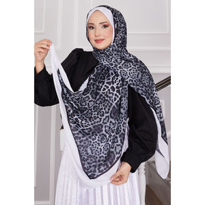 Pañuelo Ligero de Algodón Voile para Mujeres Musulmanas, Transpirable, con Estampado de Leopardo, Estilo Cuadrado, Impresión Digital, Material de Rayón - Product Image 1