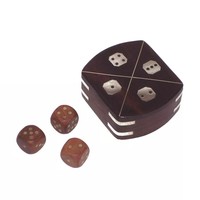 Metier nouveauté dés en bois et ensemble de jeu Domino couleur marron jeu le plus vendu en gros pour les jeux d'intérieur cadeaux promotionnels