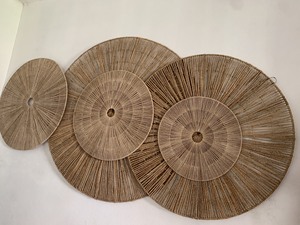 Ensemble de 6 décorations murales tissées Lavihex Co, en fibres naturelles organiques, art mural abstrait géométrique moderne, paniers muraux décoratifs - Product Image 4