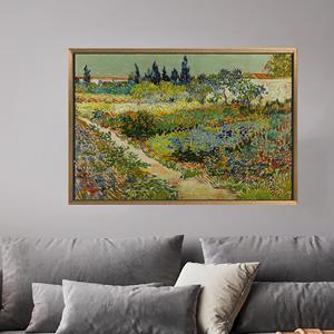 Obra de arte impresa en lienzo: arte de flores coloridas para decoración elegante, 1 pieza: con marco dorado - Product Image 1