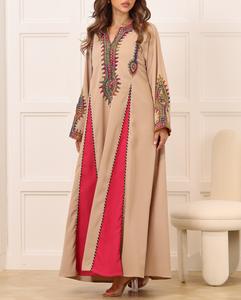 Abaya de satén de lujo personalizada al por mayor para mujer, vestido islámico turco pequeño con mangas con volantes, abaya estilo Dubái para musulmanes - Product Image 1