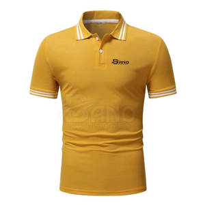 เสื้อกอล์ฟของผู้ชายผ้าคอตตอนแขนสั้นสำหรับเสื้อโปโลผ้าถักเบาพิมพ์ลายสีทึบบริการ OEM ตามสั่งแบบ100% - Product Image 1