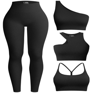 Conjunto de entrenamiento de gimnasio Atlético personalizado para mujer, 3 piezas, deportes de secado rápido, pantalones para correr al aire libre, contorno, Yoga, Fitness, mallas de entrenamiento - Product Image 6