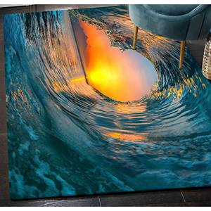 Alfombra de Chenilla Sunset Wave: Alfombra Costera Antideslizante - Product Image 4