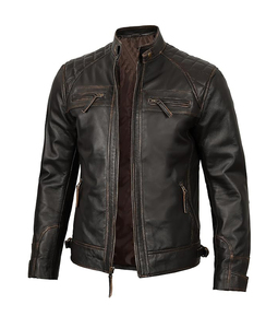 Veste en cuir d'agneau véritable pour hommes High Street veste de moto de style motard noir veste en cuir véritable personnalisée pour hommes - Product Image 3
