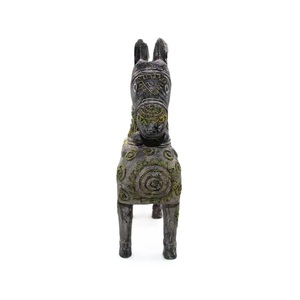 La mejor calidad, los mejores artículos de decoración, caballo de madera de Color gris con patrón de brocado Mong a mano, venta al por mayor hecho en Vietnam - Product Image 1