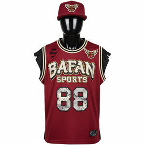 Maillot de basket-ball pour hommes 180 GSM Maille de polyester de haute qualité Évacuation de l'humidité Marron Noir Panneau Logo personnalisé Chemise pour hommes - Product Image 1