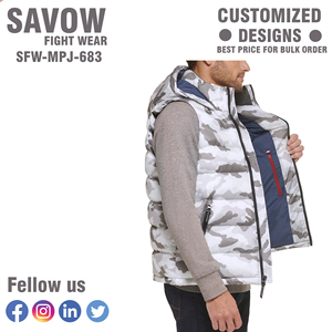 Veste coupe-vent décontractée d'hiver pour hommes, vêtements d'extérieur en toile respirante avec fermeture à glissière, gilets et gilets design à la mode - Product Image 3