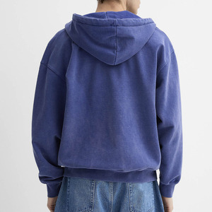 Sudadera con capucha de algodón de peso pesado al por mayor para hombre logotipo bordado personalizado 350 Gsm Sudadera con capucha de gran tamaño de lana en blanco sin cuerda - Product Image 6