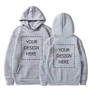 Sudadera con capucha de cuello redondo 100% algodón para hombre, diseño OEM personalizado, bordado sólido, forro polar transpirable, bolsillo, corte holgado, otoño - Product Image 5