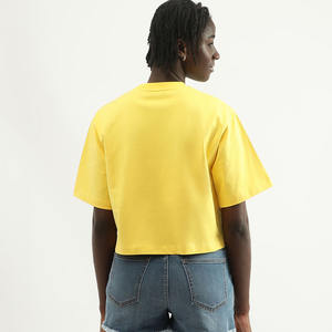 T-shirt d'été en coton de haute qualité-Mode Loose Fit Crop T-shirt personnalisé pour femmes-T-shirt respirant - Product Image 3