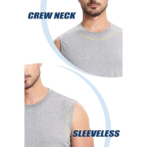 Camiseta sin mangas para gimnasio de alta calidad, ropa sin mangas con cuello redondo para entrenamiento de hombres y mujeres, directa de fábrica para correr, a granel - Product Image 5
