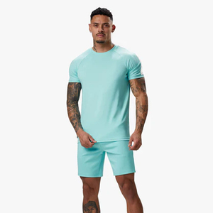 Conjunto y pantalones cortos de verano para hombre al por mayor, conjuntos cortos de algodón personalizados de alta calidad, ropa deportiva transpirable de estilo informal para hombre - Product Image 2