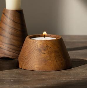 Porte-bougie en bois naturel de luxe fait à la main avec couvercle Décoration de Noël écologique pour la maison Pots à bougies - Product Image 6