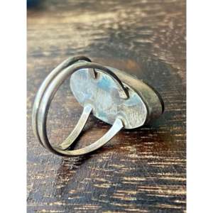 Kingman <b>Turquoise</b> Sterling Silver <b>Ring</b> Size 7.25-Navajo Handmade Gemstone Statement Jewelry - Product Image 5