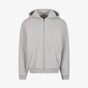 เสื้อฮู้ดซิปผู้ชายคุณภาพสูง แขนยาว ผ้าฝ้าย 100% ทรงโอเวอร์ไซส์ พร้อมโลโก้สั่งทำ ทรงหลวมไหล่ตก เสื้อฮู้ดซิปเรียบ - Product Image 5