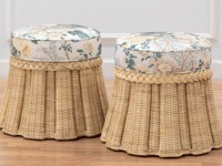 Tabouret en osier plissé rond décoration de la maison matériaux naturels écologique fabriqué au Vietnam vente en gros durable
