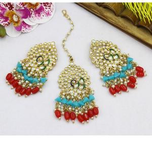 Pendientes Meenakari Kundan cuentas coloridas estilo indio calidad premium jumkha Bali pendientes de Aro para mujer pendiente Earchain - Product Image 5