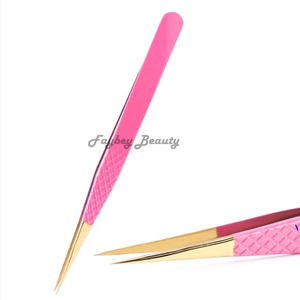 Offre Spéciale pince à cils en acier inoxydable avec logo personnalisé pince à épiler extension à pointe en fibre fournitures - Product Image 4