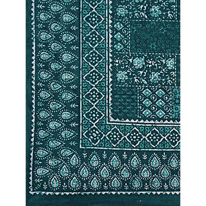 Sea Green 180 TC Cotton Single Bedsheet with 1 Pillow Cover Ethnic Motifs <b>King</b> <b>Size</b> 3-Piece Set (BSB1089) - Product Image 4