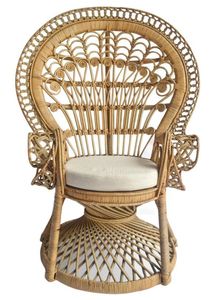 Silla clásica de ratán con pavo real, novedad - Product Image 2