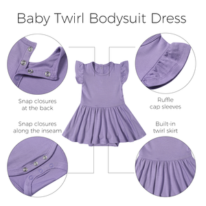 Hot Bán Bé Cô Gái Không Tay Trẻ Em Bodysuit Ăn Mặc Rắn Snap Nút Đóng Cửa Trẻ Sơ Sinh Cô Gái Vai Ruffle Sơ Sinh Onesie Ăn Mặc - Product Image 3