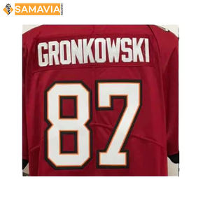 SAMAVIA High Quality <b>White</b> Black Orange American Football <b>Jersey</b> Sets Embroidery <b>Short</b> Sleeves 100% Polyester Breathable - Product Image 3