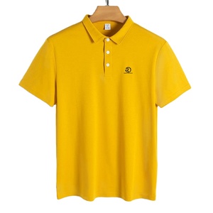 Polo de algodón de tela personalizada, Polo informal de golf ajustado de color sólido para hombre - Product Image 2
