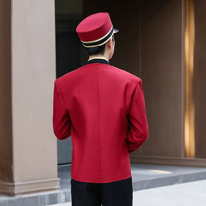 Venta al por mayor Hotel uniforme portero ropa de trabajo de manga larga hombres Niño todas las estaciones Tops frente Oficina vestíbulo recepción Hotel uniforme - Product Image 5