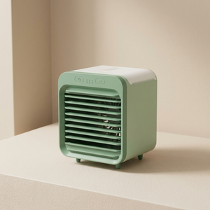 Portable Personal Air Cooler with 3-Speed Fan Battery Powered Movable Plastic Design Includes Humidifier Feature Cooling Only - Product Image 1