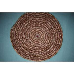 Elegante Mantel Individual Redondo de Yute Bordado a Mano con Yute y Algodón - Product Image 3