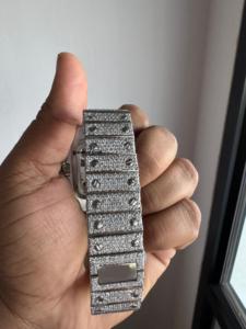 Montre Hip Hop Personnalisée Moissanite Diamant Givré Plaqué Or Blanc Modèle Carré Prix Usine Vente en Gros pour Hommes - Product Image 5