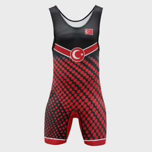 Combinaisons de lutte unisexes sans manches personnalisées en spandex/polyester extensible anti-rétrécissement avec logo imprimé par sublimation sur le devant - Product Image 3