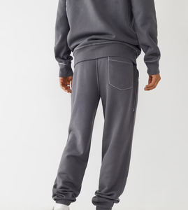 Premium Quality 100% Cotton Custom Puff Print Logo Jogging Set Oversized Zip-Up Hoodie with Baggy Jogger Sweatpants For Men - Product Image 2