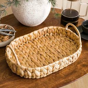 Bandeja ovalada de jacinto de agua, contenedor de almacenamiento, bandejas decorativas para servir, de un productor de Vietnam. - Product Image 6