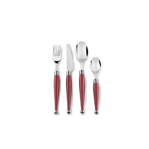 Ensemble de couverts en acier inoxydable poli or rose avec poignée torsadée cuillère portable en argent pour la maison et le mariage - Product Image 3