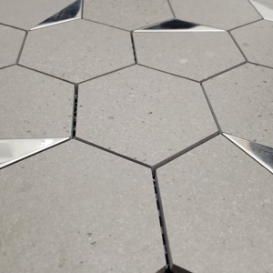 Naturel & Premium Feel 73Mm Hexagon Céramique Full Body Vitrified Mosaic Pour Murs Extérieurs Élévations de bâtiment Murs composés - Product Image 1