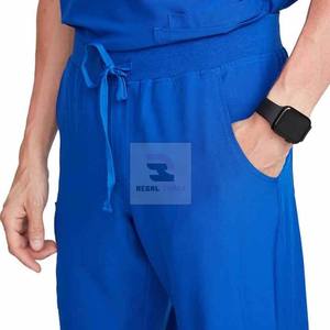 ชุดสครับโรงพยาบาลผ้าทอสำหรับผู้ชายชุดเครื่องแบบโรงพยาบาลกำหนดสีได้เอง - Product Image 5