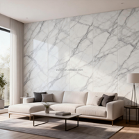 Panneau mural en PVC imitation marbre en fibre de carbone de bambou facile à installer pour l'intérieur