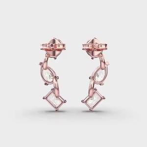 Pendientes de Botón Clásicos con Diamantes Sintéticos, Oro Sólido de 14K/18K con Baño de Rodio, Proveedor Indio - Venta de Exportación Luxira - Product Image 5