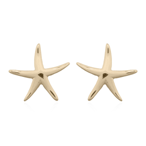Pendientes de Plata de Ley 925 con Forma de Estrella de Mar Bailarina, Chapados en Oro - Product Image 1