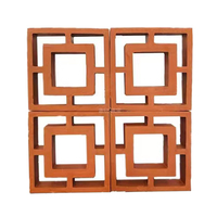 Bloc de ventilation en terre cuite rouge écologique, brique creuse décorative en argile pour clôture d'hôtel, mur, cloison, décoration extérieure