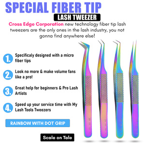 Las mejores puntas de fibra, pinzas profesionales para extensión de pestañas para un agarre perfecto a las pestañas, nunca se desliza, incluso las pestañas de 0,03mm, 75 grados - Product Image 2