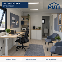 Suite Cabine Apple de 20 pieds en acier modulaire protégé contre la corrosion pour club de plage tropical et hôtel de plongée