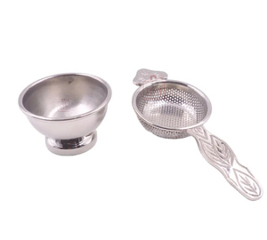 Passoire à purée ronde en laiton à long manche pour utiliser le liquide hors de la nourriture Passoire à thé en laiton Passoire à purée ronde AntiqueDesign - Product Image 5