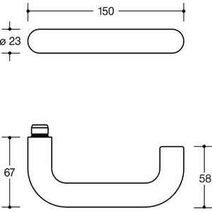 HEWI 111.23PBR Par de Manijas de Puerta de Plástico, Eje Cuadrado de 99 mm, 8 mm, Sin Rosetas, para Diversas Aplicaciones - Product Image 3