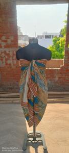 Nouveau Bagru Dabu Design indien main dessiner en bois imprimé bloc imprimé 100% pur coton bio sarongs écharpes paréos cadeau pour elle - Product Image 4